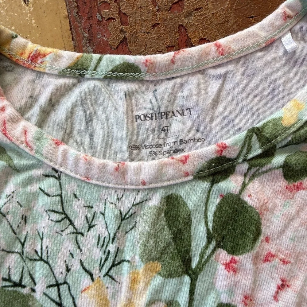 Posh Peanut Floral Kids Dress in Green and Purple